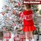 12 Pcs 2.4 Inch Christmas Ball Ornaments Glittering Plastic Hanging Decorations Elf Balls Swirl Candy Cane Peppermint Christmas Tree Pendants for Xmas Tree Decoration (Red and White)